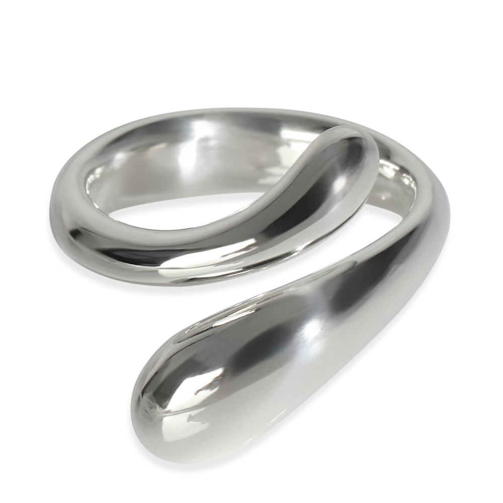 Tiffany & Co. Sterling Silver Elsa Peretti Teardrop Bypass Ring